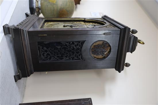 John Dade of London. A George III ebonised pear wood bracket clock, H.20.5in.